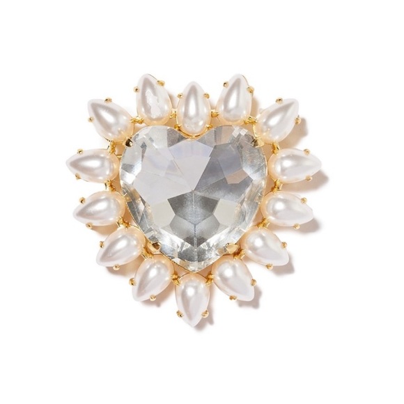 $150 LELE SADOUGHI Sweetheart Large Crystal Brooch - Picture 3 of 6